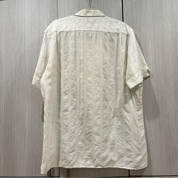 Equilibrio (Italy) | Short Sleeve Button Down Shirt | Off White | Large - Picture 3 of 11